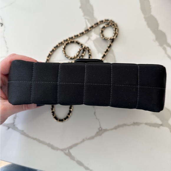 Chanel Black Satin Chocolate Bar Half Flip Mini - Picture 6 of 8